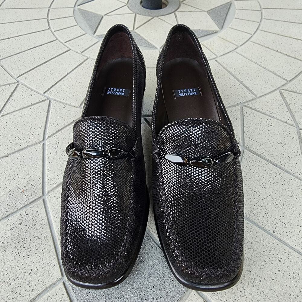 Stuart Weitzman Embellished Textured Patent Leath… - image 4